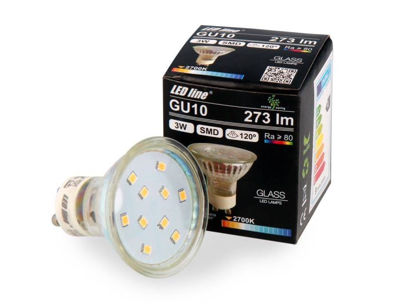 LED-Line LED-Leuchtmittel GU10 3W LED Leuchtmittel Warmweiß 2700K 273, 5 St. von LED-Line