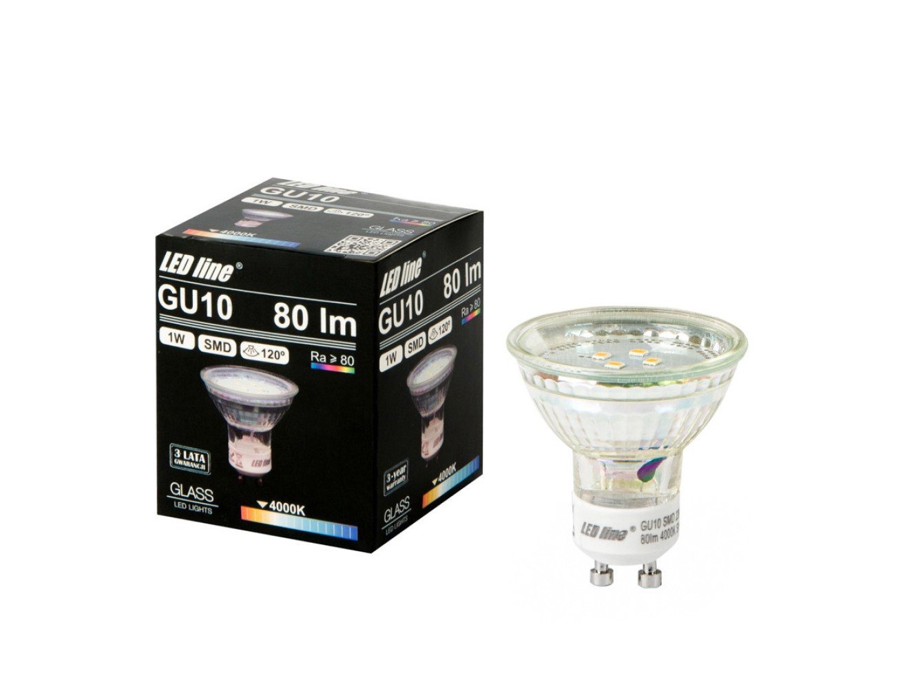 LED-Line LED-Leuchtmittel LED-line® LED GU10 1W Reflektor 80lm 120° Glas 220-260V Neutral 4000K, GU10, Neutralweiß, Glas von LED-Line