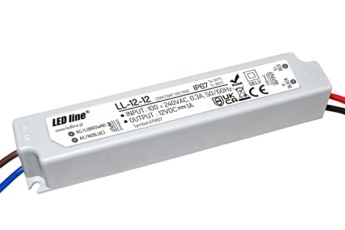 LED Trafo 12W 1A 12V Netzteil IP67 Wasserdicht Transformator für LED Leuchtmittel Beleuchtung von LED-Line