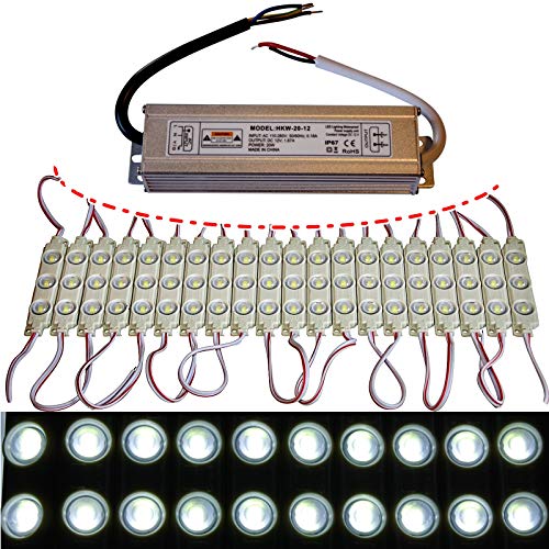 10x-100x LED Module +- Netzteil - kaltweiß 12`000K - 12V - 3x 5730 SMD Werbung (10x mit Netzteil) von LED-Mafia