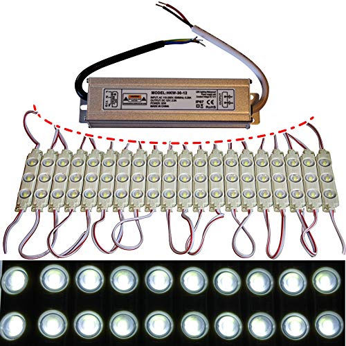 10x-100x LED Module +- Netzteil - kaltweiß 12`000K - 12V - 3x 5730 SMD Werbung (20x mit Netzteil) von LED-Mafia