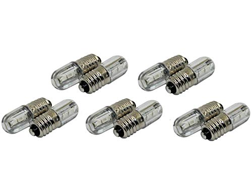 10x Schraubsockel E10 LED - Ersatz Beleuchtung warmweiß Sparlampe - 6V von LED-Mafia