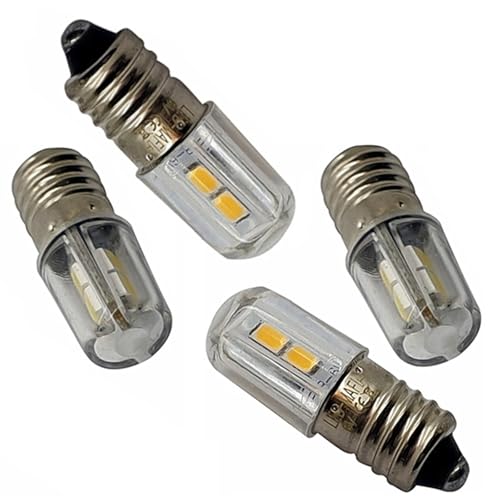 2x 4x E10 LED 3V 2,8-3,2V Schraubsockel warm kaltweiß weiß warmweiß Birne Ersatz Taschenlampe (kaltweiß, 4 Stück) von LED-Mafia