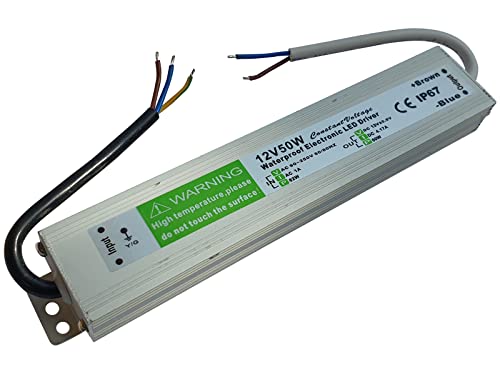 50W 230V AC 12V DC LED Stromversorgung Netzteil - Travo Trafo Transformator Wasserdicht IP 67 Stripe von LED-Mafia