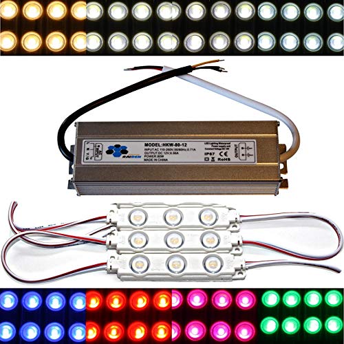 50x LED Injektion Module +- 80W Netzteil - Beleuchtung (kaltweiß 10000-12000K, LED Module mit 80W Netzteil) von LED-Mafia
