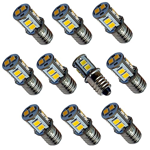 E10 LED 6V 10SMD Lampe Birne Schraubsockel Weihnachtsstern Leuchtstern Faltstern Adventstern (kaltweiß, 10 Stück) von LED-Mafia