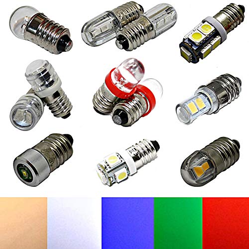 E10 LED 6V - Lampe Birne Schraubsockel Sparlampe Niedervolt SMD (grün, 5 SMD (12x30mm) – 5050 SMD) von LED-Mafia