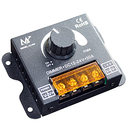 LED Dimmer 12V 24V 30A 360W PWM Regler DC Metallgehäuse Kabel LED-Streifen 12 24 von LED-Mafia