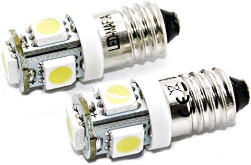 LED-Mafia® 2x E10 Drehsockel EY 10 Schraubsockel 6 Volt - LED SMD E10 6V (weiß) von LED-Mafia