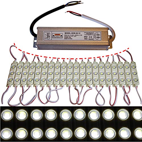 LED Module +- Netzteil - Tageslicht weiß 6500K - 12V - 3x 5730 SMD (10x mit Netzteil) von LED-Mafia