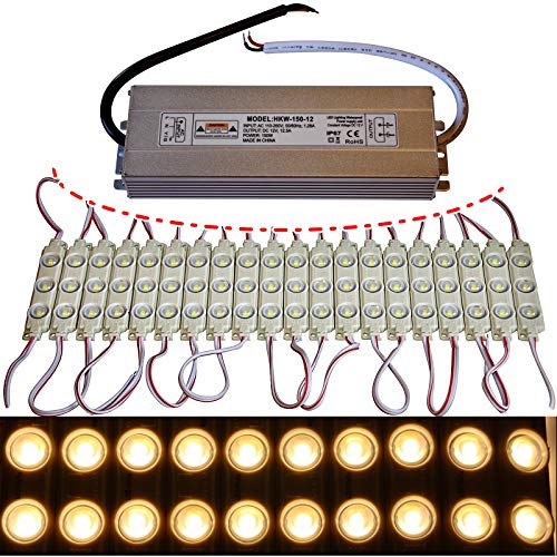LED Module +- Netzteil - warmweiß 3000K - 12V - 3x 5730 SMD Chip Injektion Licht (100x mit Netzteil) von LED-Mafia