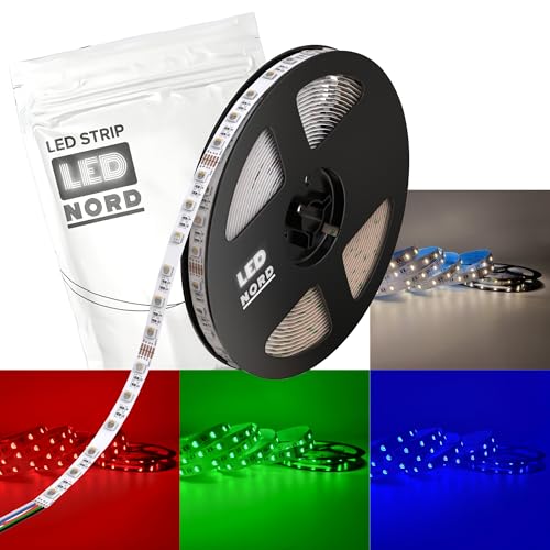 LED Nord LED Strip 5m RGB warmweiß 24v dimmbar selbstklebend - Profi LED Streifen dimmbar RGBWW 16 Mio. Farben - LED Band indirekte Beleuchtung 60 LEDs pro Meter - RGB LED Strip warmweiss LED Nord LED Strip 5m RGB warmweiß 24v dimmbar selbstklebend - Profi LED Streifen dimmbar RGBWW 16 Mio. Farben - LED Band indirekte Beleuchtung 60 LEDs pro Meter - RGB LED Strip warmweiss von LED Nord