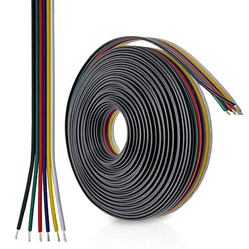 LedNord LED Strip Verbinder 6-polig für RGB, RGBW & RGB CCT (10m Kabel, 6 pin) - RGB LED Streifen Connector & Verlängerung - Flachbandkabel 6 adrig für 3, 4, 5, 6 Pin LED Anschlusskabel von LED Nord