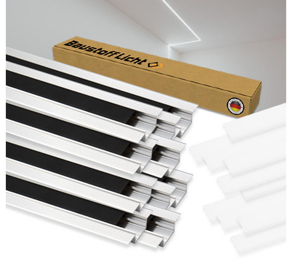 LED Profilelement Profil LED-Trockenbauprofil 26-F Set mit LED-Abdeckung und Schutzabdeckung (1258.10, 30-St., 5 x LED-Trockenbauprofil 26-F + LED-Abdeckung opal + Schutzabdeckung) von LED Profilelement