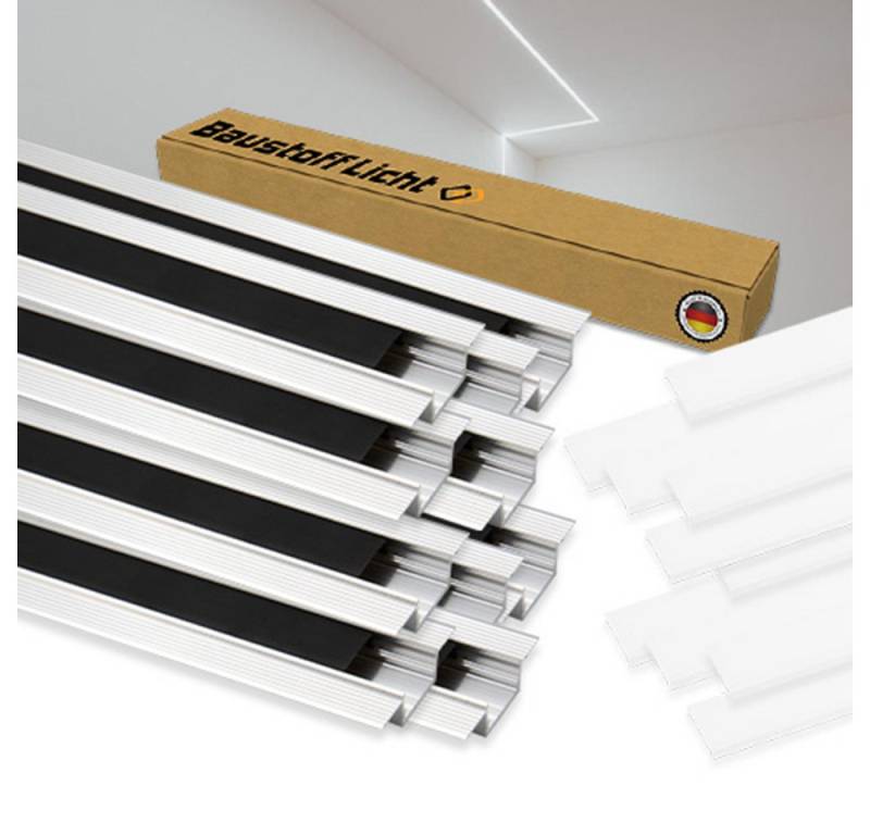 LED Profilelement Profil LED-Trockenbauprofil 26-F Set mit LED-Abdeckung und Schutzabdeckung (1258.10, 30-St., 5 x LED-Trockenbauprofil 26-F + LED-Abdeckung opal + Schutzabdeckung) von LED Profilelement