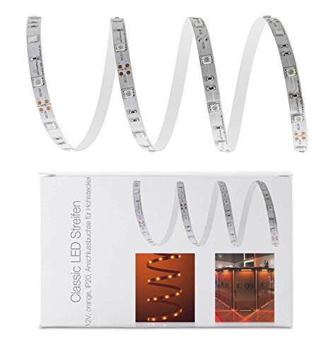 1 Meter goldbraunes LED Strip Stripe Streifen Leiste Band (1m, amber, IP20) - Anschlussbuchse für Hohlstecker von LED Universum