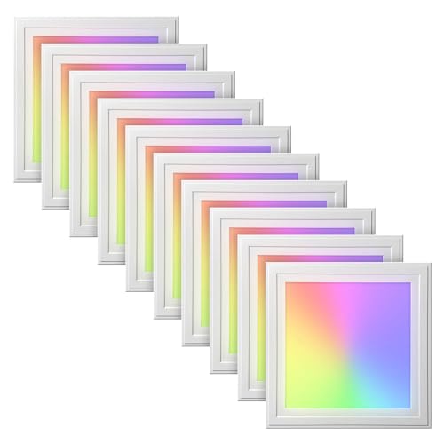 10x LED Panel 30x30cm RGB+CCT 18W 2900-6000K 1600lm L295xB295xH12mm mit Milight Controller und FFB von LED Universum