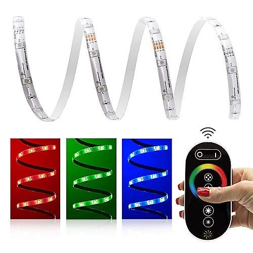 15m LED Strip Light - 12V LED Streifen IP65 RGB 30 LED/m Funk-SET & Netzteil, dimmbar, mit Fernbedienung, selbstklebend von LED Universum
