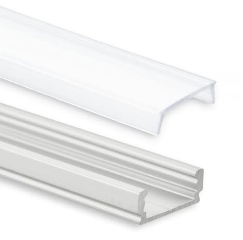 1m Aluminium Profil für LED Streifen 17 x 7 mm in silber incl. Abdeckung in opal weiß von LED Universum