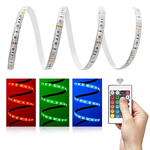 2,5 Meter Set: hochwertige RGB LED Strip Band Streifen Leiste mit 60 LED/m (Schutzart IP65), Controller, 24 Tasten Fernbedienung u. 3A Netzteil von LED Universum