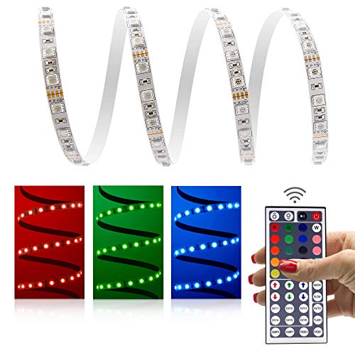 Classic 12V LED Streifen IP20 RGB 60 LED/m 5050 IR-SET mit 44 Tasten Fernbedienung & Netzteil 2m von LED Universum