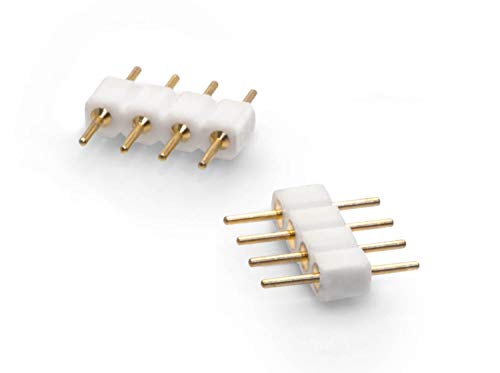 2er Pack 4 pol Pin | Kupplung | Verbinder | Stecker | Lötstift für RGB LED Streifen von LED Universum