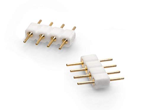 2er Pack 4 pol Pin | Kupplung | Verbinder | Stecker | Lötstift für RGB LED Streifen von LED Universum