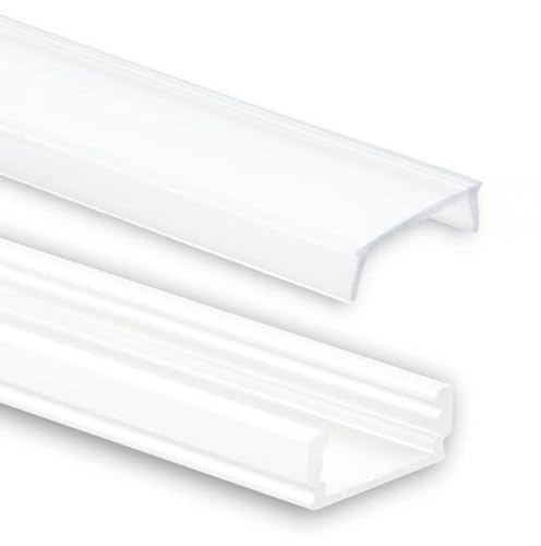 2m Aluminium Profil für LED Streifen 17 x 7 mm in weiß incl. Abdeckung in opal weiß von LED Universum