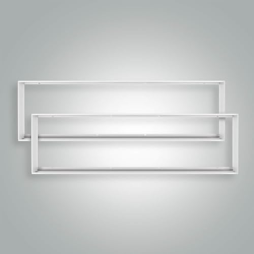 2x Aluminium Aufbaurahmen weiß extra hoch für Back-Lit/Backlight LED Panel 120x30cm Rasterleuchte Einlegeleuchte Deckenleuchte L1200xB300xH68mm von LED Universum