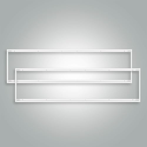 2x Aluminium Aufbaurahmen weiß für LED Panel 120x30cm zum Einlegen als Deckenaufbauleuchte 1205x305x43mm von LED Universum