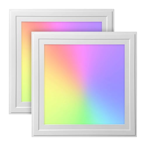 2x LED Panel 30x30cm RGB+CCT 18W 2900-6000K 1600lm L295xB295xH12mm mit Milight Controller und FFB von LED Universum