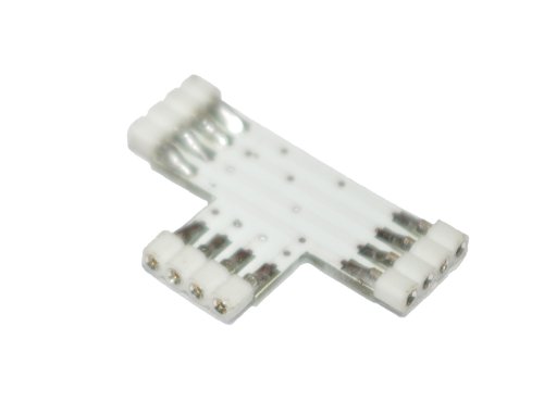 3er Set: weisser T-Verbinder T-Stück T-Connector für RGB LED Streifen (vierpolig, 4 pol) | Ambientebeleuchtung inkl. 9 Lötsifte von LED Universum