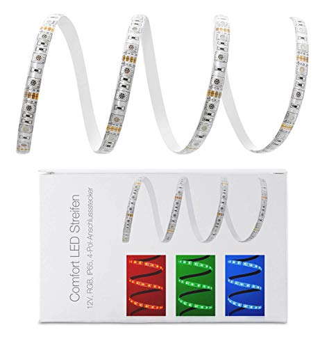 4 Meter RGB LED Strip Stripe Streifen Leiste Band 60LED/m (4m, IP65) - Anschluss 4 pol Stecker von LED Universum