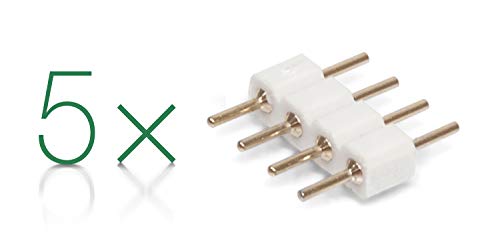 5er Pack 4 pol Pin | Kupplung | Verbinder | Stecker | Lötstift für RGB LED Streifen von LED Universum