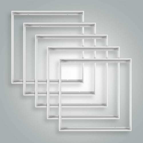 5x Aufbaurahmen für Back-Lit LED Panel 62x62cm weiß L625xB625xH68mm (Schraubverbindung) von LED Universum