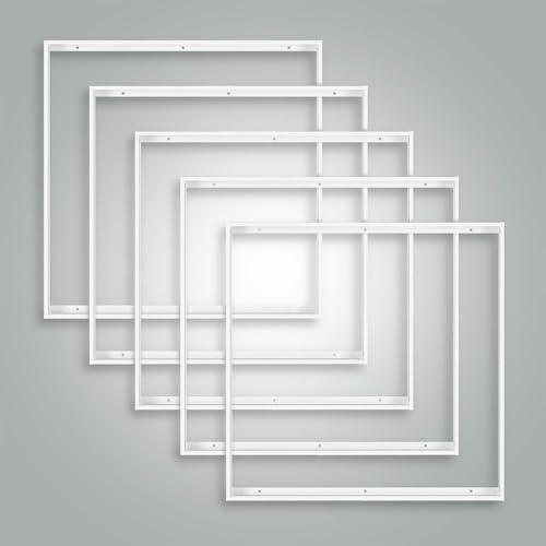 5x Aluminium Aufbaurahmen weiß für LED Panel 60x60cm Rasterleuchte Einlegeleuchte Deckenleuchte L600xB600xH43mm 5x Aluminium Aufbaurahmen weiß für LED Panel 60x60cm Rasterleuchte Einlegeleuchte Deckenleuchte L600xB600xH43mm von LED Universum