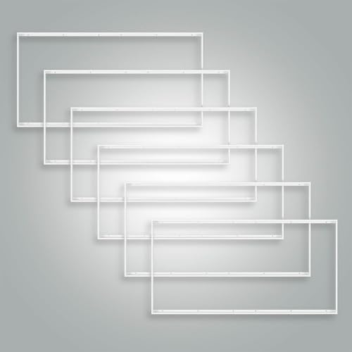 6x Aluminium Aufbaurahmen weiß für LED Panel 120x60cm Rasterleuchte Einlegeleuchte Deckenleuchte L1200xB600xH43mm von LED Universum