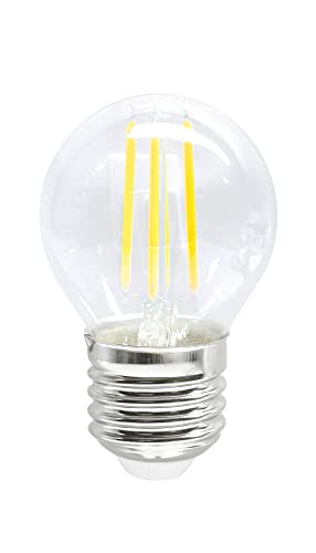 LED Filament Leuchtmittel Glühlampe Glühbirne Mini-Globe G45 E27 4W 380lm 2700K warmweiß klar CRI 80 220-240V nicht dimmbar von LED Universum