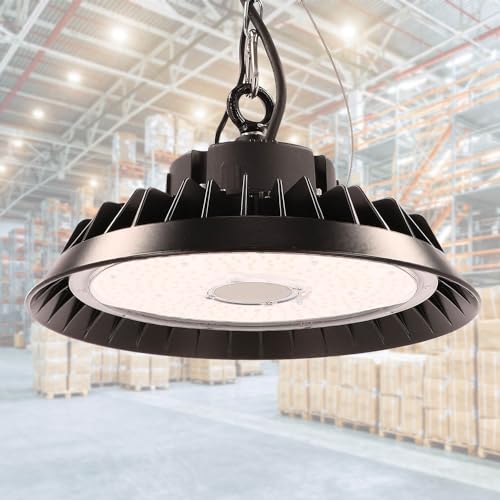 LED High Bay Hallenstrahler 200W mit PREMIUM-Marken-Treiber dimmbar (1-10V) neutralweiß 4000K 30.000lm 150lm/W 120° IP65 UFO Industrielampe Werkstattbeleuchtung Ø324xH136mm 5 Jahre Garantie von LED Universum