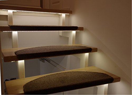 LED Treppenbeleuchtung für den Innenbereich | Rot | für 3 Stufen je 1 Meter + 0,5m Anschluss | optional mit Dimmer von LED Universum