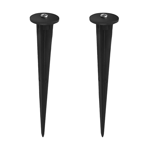 LED Universum - 2er Set Erdspieße Ø35x160mm aus Aluminium-Druckguß schwarz pulverbeschichtet passend für Außensteckdose "ADAM" von LED Universum