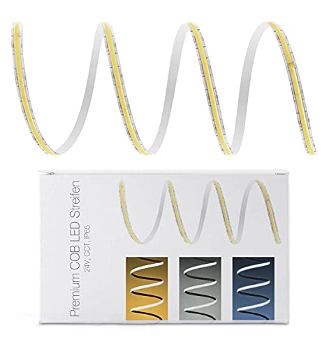 LED Universum COB LED Streifen CCT dualweiß Band Strip Lichtband Premium Filament 24V LED Streifen IP65 dualweiß (3 Meter) von LED Universum