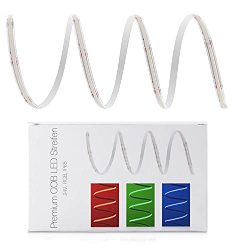 LED Universum COB LED Streifen RGB Band Strip Lichtband Premium Filament 24V LED Streifen IP65 (7 Meter) von LED Universum