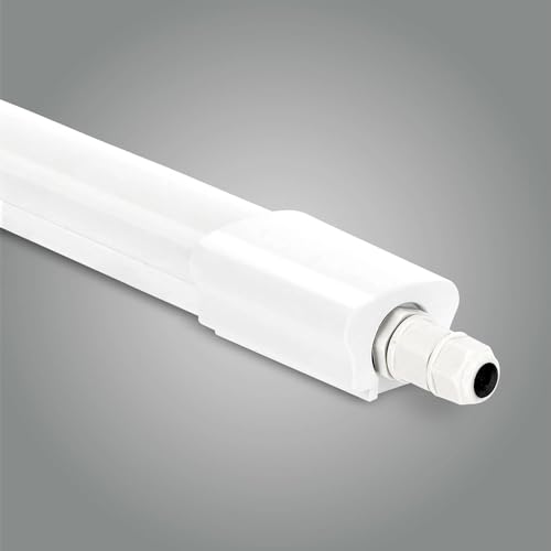 LED Universum Feuchtraumleuchte 60cm IP65 18W 2160 Lumen - 4000K neutralweiß - verknüpfbar - Kellerleuchte Nassraumleuchte Feuchtraum-Wannenleuchte mit Steck-Klemmen L670xB46xH34mm von LED Universum