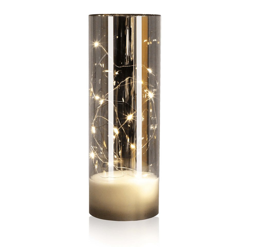 LED Universum LED-Kerze "Kassiopeia" silber, Kerze, batteriebetrieben, IP20 von LED Universum