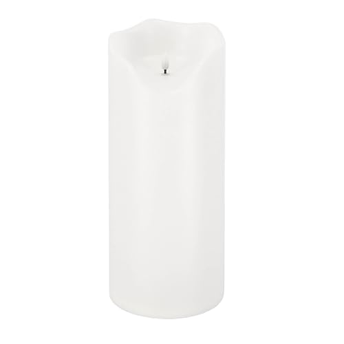 LED Universum - LED Outdoor Kerze Lou weiß Kunstsoff IP44 Candle für Dekoration von Balkon Terrasse Garten Laterne 6h Timer 3 x Baby C LR14 Batterien (nicht enthalten) 2700K warmweiß (Weiß, 40 cm) von LED Universum