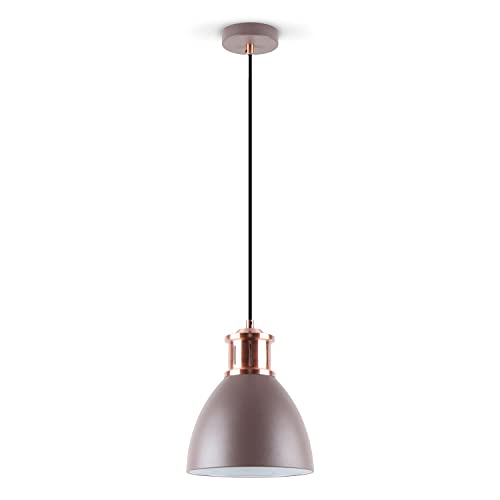 LED Universum Pendelleuchte „Steve“, Metall Coffee Braun mit kupfer Sockel, 20cm x 141cm, E27 Fassung, max. 40W, Deckenleuchte, Hängelampe, Hängeleuchte, Bar, Lounge, Loft, Restaurant, Diner von LED Universum