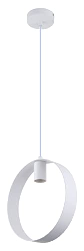 LED Universum Pendelleuchte Maya rund ringförmig E27 Fassung für Deko-Leuchtmittel modernes Design (Weiß) von LED Universum