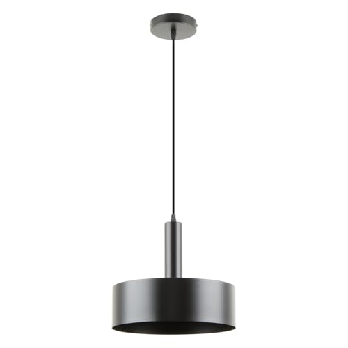 LED Universum - Pendelleuchte Victoria Ø 30cm Metall rund für LED E27 Leuchtmittel max 40W (exklusive) höhenverstellbar bis 150cm Esstisch Wohnzimmer Hängelampe Deckenlampe schwarz von LED Universum