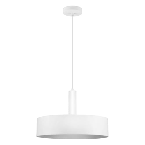 LED Universum - Pendelleuchte Victoria Ø 40cm Metall rund für LED E27 Leuchtmittel max 40W (exklusive) höhenverstellbar bis 150cm Esstisch Wohnzimmer Hängelampe Deckenlampe weiß von LED Universum